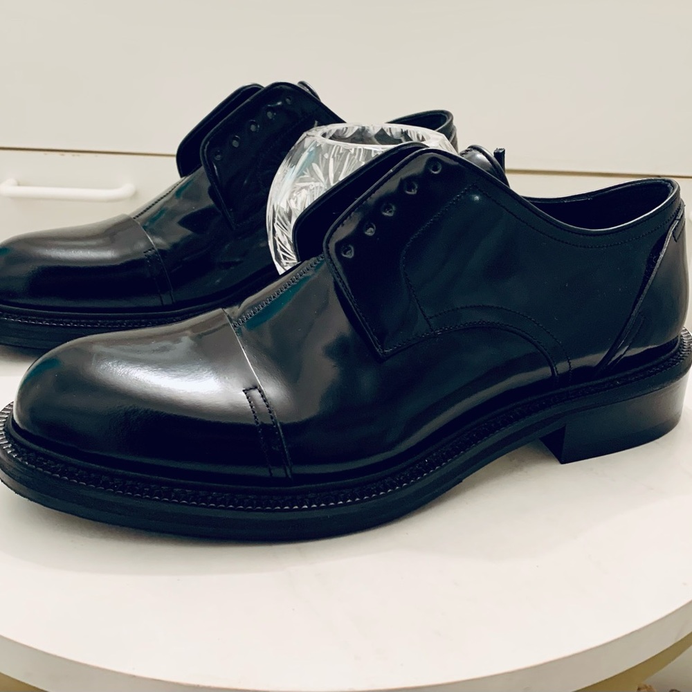 Loewe Black Patent Leather Derby Shoes